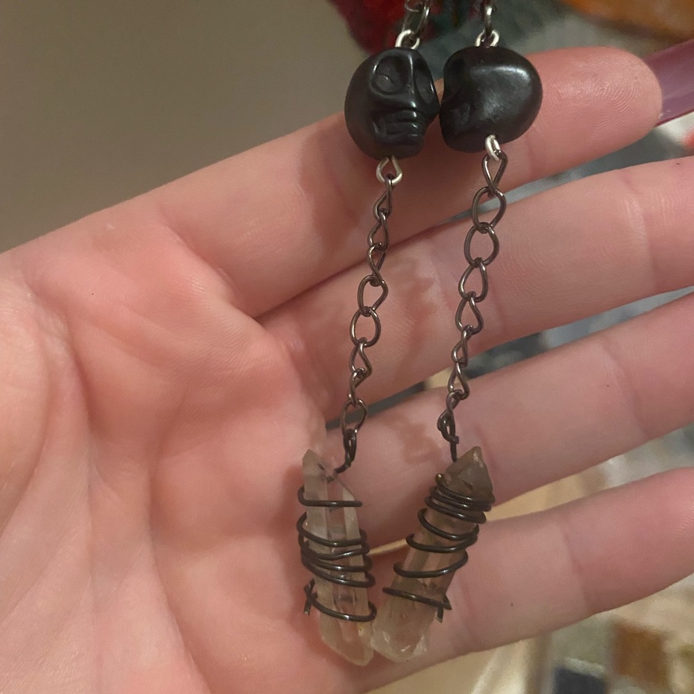 Handmade earrings on fish hook